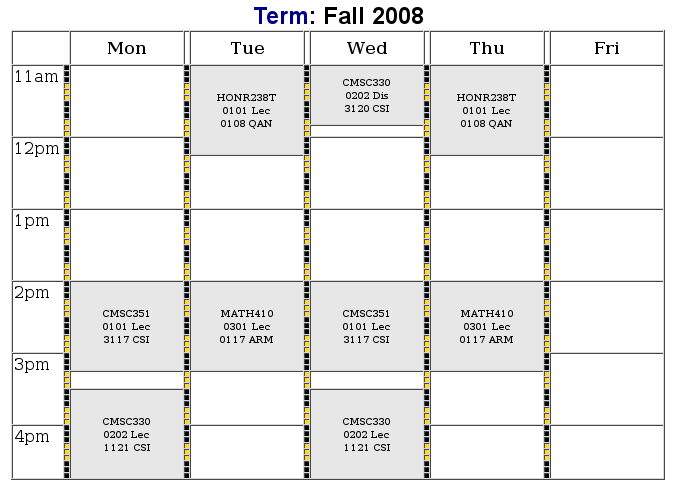 Fall Schedule 2008